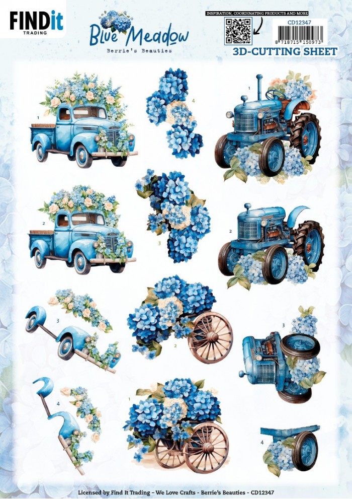 CD12347 3D Cutting Sheet - Berries Beauties - Blue Meadow - Transport