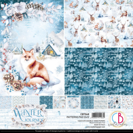 CBT068 WINTER JOURNEY PATTERNS PAD 12"X12" 8/PKG - PAKKETPOST!