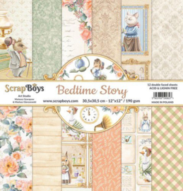 ScrapBoys Bedtime story paperset 12 vl+cut out elements-DZ BEST-08 190gr 30,5x30,5cm - PAKKETPOST!