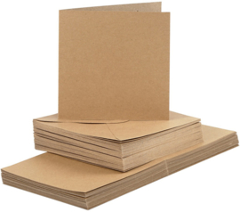 23117 CC Kaarten & Enveloppen Kraft 15x15cm 50 stuks