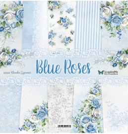 Paperpad 30.5 x 30.5 cm Blue Roses - Scrap and Me - PAKKETPOST!
