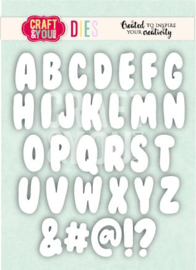 CW409 Craft & You Design - Fun by the Sea - Cutting Dies - Bubble Alphabet