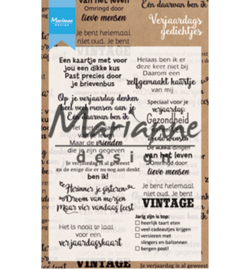 CS1006 Clearstempel Verjaardags Gedichtjes NL - Marianne Design