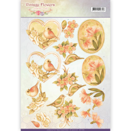 CD11049 Knipvel A4 - Vintage Flowers - Jenine's Art