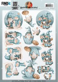CD12099 3D Cutting Sheet - Yvonne Creations - Winter Gnomes Cookie