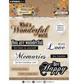 HE-SB-STIC35 - Sticker Paper Pad Sentiments Sweet Bee Memories nr.35