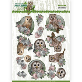 CD11566 3D Knipvel A4 - Amazing Owls - Amy Design