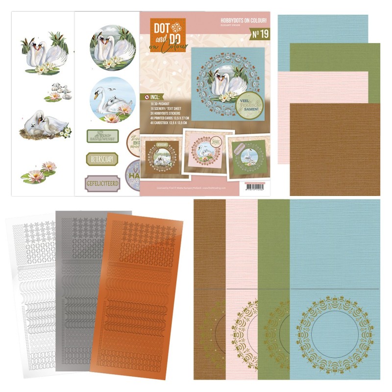 DODOOC10019 Hobbydots on Colour 19 - Elegant Swans