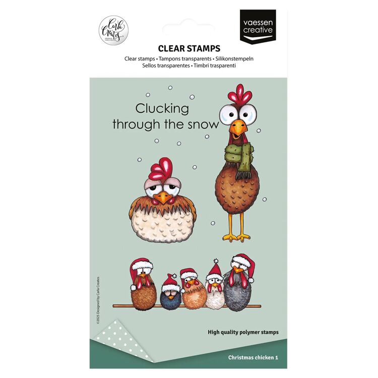 CAR0103 Vaessen Creative - Clear Stamps - Kerstkippen 1 12st.