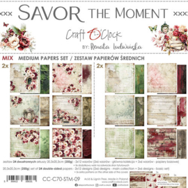 CC-C70-STM-09 Craft O Clock Set of Mix Papers 20x20 cm Savor the Moment