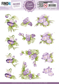 SB10987 3D Push out Sheet - Precious Marieke - Purple Blossom - Violet