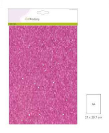 0125 CraftEmotions glitterpapier 5 vel Cerise Roze +/- 29x21cm 120gr