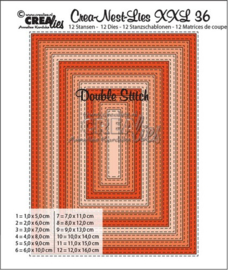 XXL no. 36 Snijmal Rechthoek double Stitch - Crealies