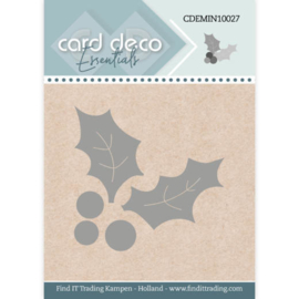 CDEMIN10027 Holly  - Card Deco