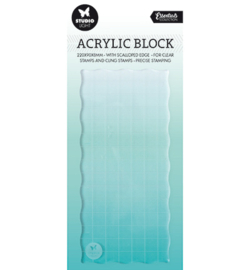 SL-ES-ASB02 - SL Acrylic stamp block for clear and cling stamps with grid Essentials nr.02
