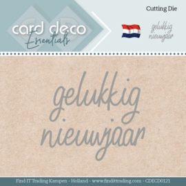 CDECD0121 Snij- en embosmal - Gelukkig Nieuwjaar  - Card Deco