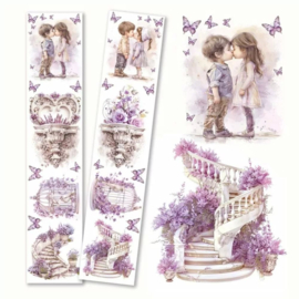 PSM0921 Double-sided paper 31x6,5 cm Violet Whisper 21, Elements – extras to cut