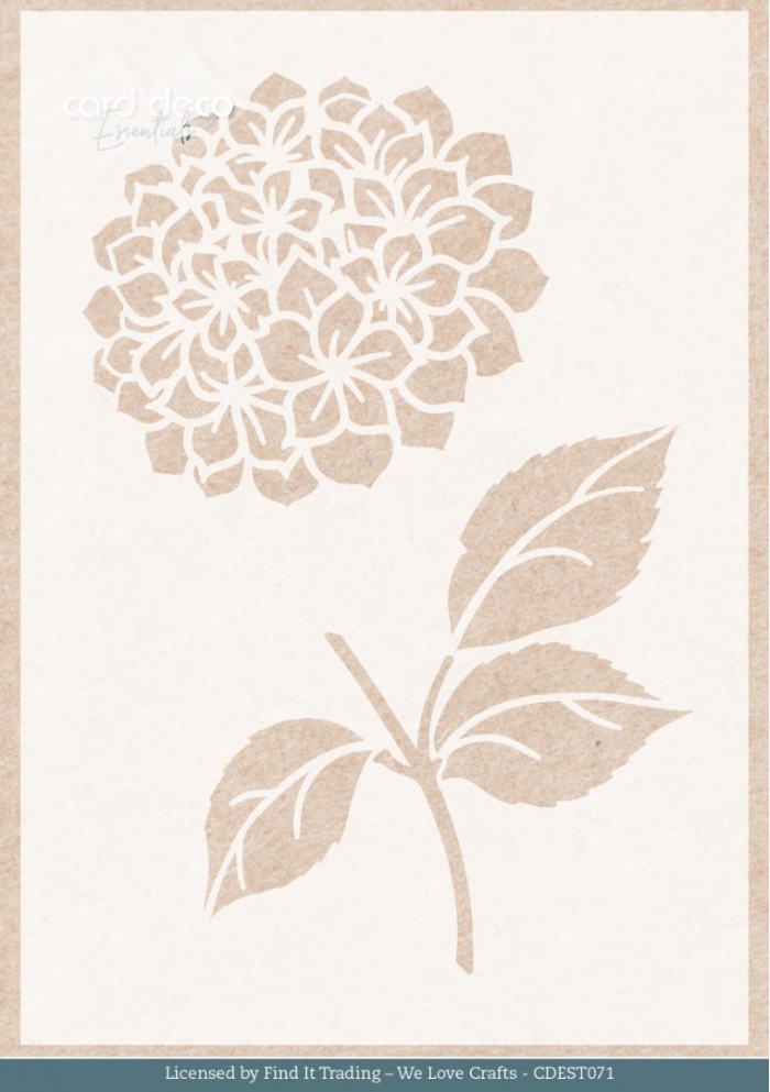 CDEST071 Stencil - Card Deco Essentials - Blue Meadow - Blue Hydrangea A5