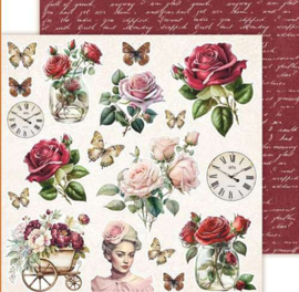Paper Pad Secret Garden 20,5x20,5cm, 250 gsm - Plaatjes - Lemon Craft