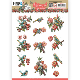 SB10732 3D Push Out - Amy Design - Botanical Garden - Colorful Birds