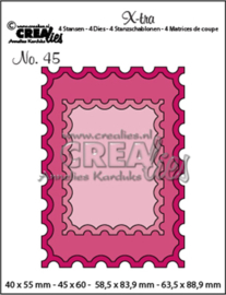 CLXTRA45 Crealies • Xtra ATC postzegel + kleine postzegel