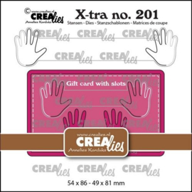 Crealies Xtra Cadeaukaart met schuifsysteem B CLXtra201 54x86 - 49x81 mm