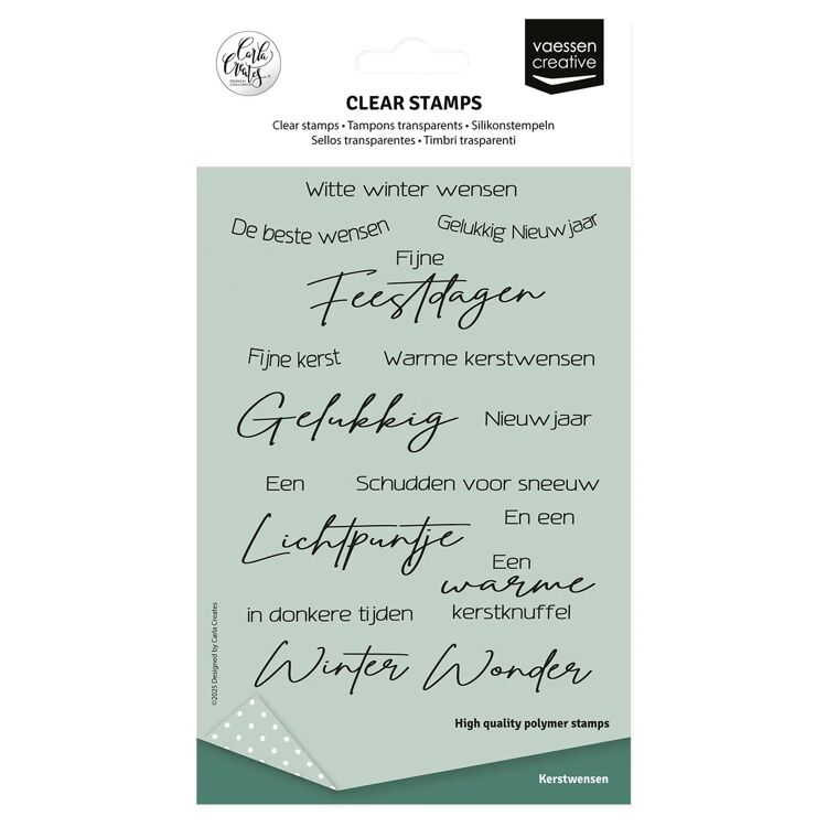 CAR0108 Vaessen Creative - Clear Stamps - Nederlandse Kerstteksten 17st