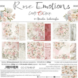 CC-C73-RE-07 Craft O Clock Paper Pack 20x20 cm Rose Emotions