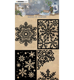 JMA-VC-MASK240 - Snowflake ATC backgrounds Vintage Christmas nr.240