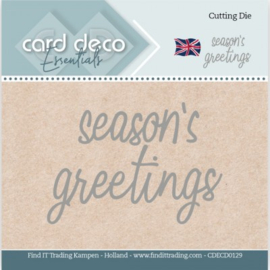 CDECD0129 Snij- en embosmal -  Season's Greetings - Card Deco