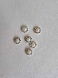 Acryl bloem met strassteentjes 10mm - 10 stuks
