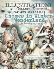 Maremi's Small Art - Illustrationi Collage Ephemera for Art Journaling - Gnomes in Winter Wonderland