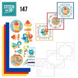 Stitch and Do 147 - set voor 3 borduurkaarten