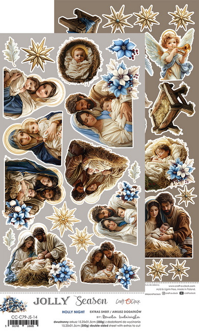 CC-C79-JS-14 Craft O Clock Extras Sheet Holly Night Jolly Season