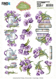 CD12294 3D Cutting Sheet - Amy Design - Tulip Dreams - Purple Tulips