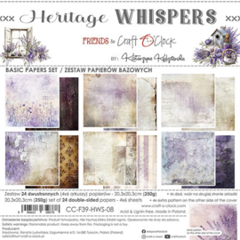 CC-F39-HWS-08 Basic Paper Pack 20x20 cm Heritage Whispers