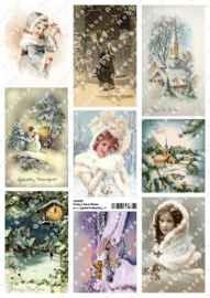 GH3097 Vintage vel - Kerst/Winter - Gerda's Hobbyshop