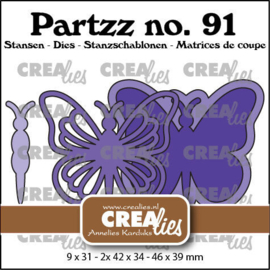 CLPartzz91 Stansmal Crealies - Vlinder A groot - no 91