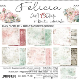 CC-C60-FA-10   Basic Paper Set 20,3x20,3cm Felicia, 190 gsm