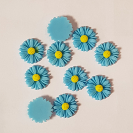 Acryl Flowers Margriet - 10 stuks - Aqua Blauw