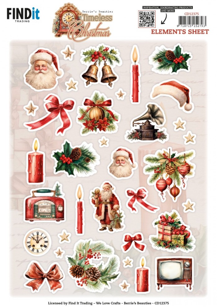 CD12375 Cutting Sheet - Berries Beauties - Timeless Christmas - Small Elements