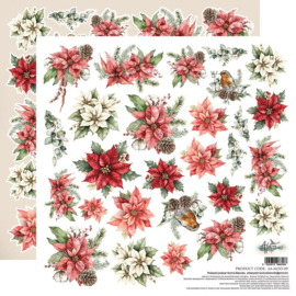 AA-MOD-09   Double-sided paper 30,5x30,5 cm The Magic of December – flowers - PAKKETPOST!!