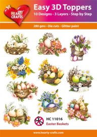 Hc11016 Easter baskets - Easy 3D Toppers met glitter - 10 stukw