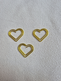 Paperclips Hart - Geel Goud- 10 stuks