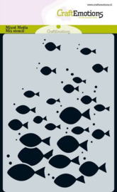 185070/0108 CraftEmotions Mask stencil ocean - school vissen A6