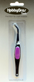 HGT008 Pincet gebogen met rubber grip