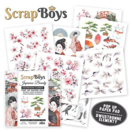 Scrapboys POP UP Paper Pad double sided elements - Japanese Beauty JABE-11 190gr 15,2x15,2cm
