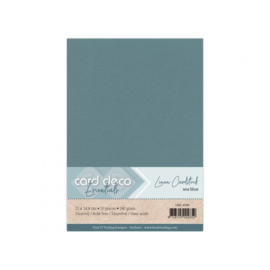 40 Sea Blue (nieuwe kleur 01-06-24) - Linnen Karton A5 - 10 stuks - 240 gram - Card Deco