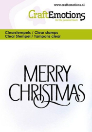 130501/5056 CraftEmotions clearstamps 6x7cm - Tekst Merry Christmas - EN