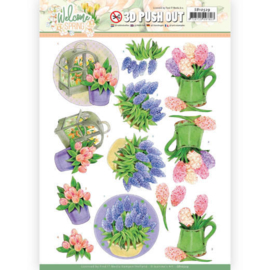 SB10529 3D Stansvel  A4 - Welcome Spring - Jeanine's Art